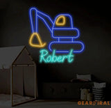 Custom Excavator Driver Wall Art Neon Sign Personalized Excavator Name Sign Home Decor Construction Decoration Birthday