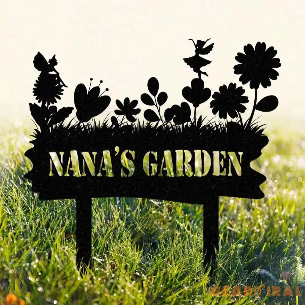 Custom Fairy Garden Sign,Metal Fairy Garden Stake,Personalized Garden Sign,Sign for Flower Beds,Outdoor Yard Decor