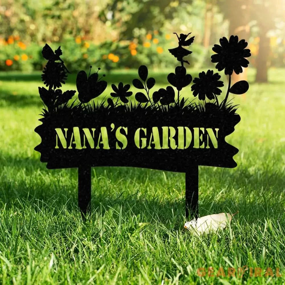 Custom Fairy Garden Sign,Metal Fairy Garden Stake,Personalized Garden Sign,Sign for Flower Beds,Outdoor Yard Decor