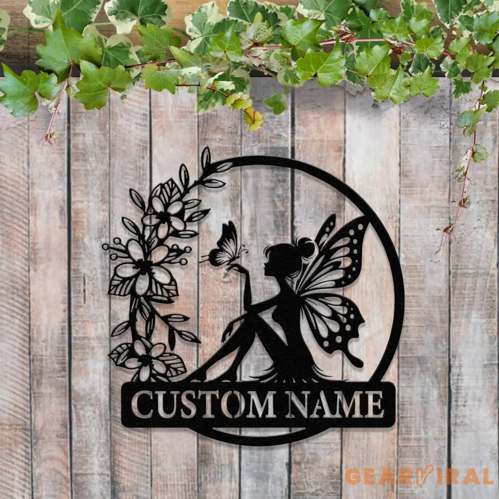Custom Fairy Metal Garden Sign Flower Garden Sign Fairy Garden Decor Outdoor Garden Yard Decor Metal Fairy Garden Art