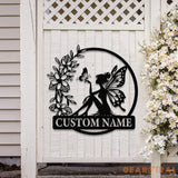 Custom Fairy Metal Garden Sign Flower Garden Sign Fairy Garden Decor Outdoor Garden Yard Decor Metal Fairy Garden Art