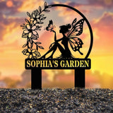 Custom Fairy Metal Garden Sign Flower Garden Sign Fairy Garden Stake Outdoor Garden Yard Decor Metal Fairy Garden Art