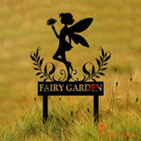 Custom Fairy Metal Garden Sign Flower Garden Sign Fairy Garden Stake Outdoor Garden Yard Decor Metal Fairy Garden Art