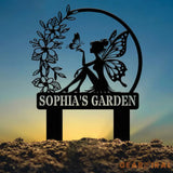 Custom Fairy Metal Garden Sign Flower Garden Sign Fairy Garden Stake Outdoor Garden Yard Decor Metal Fairy Garden Art