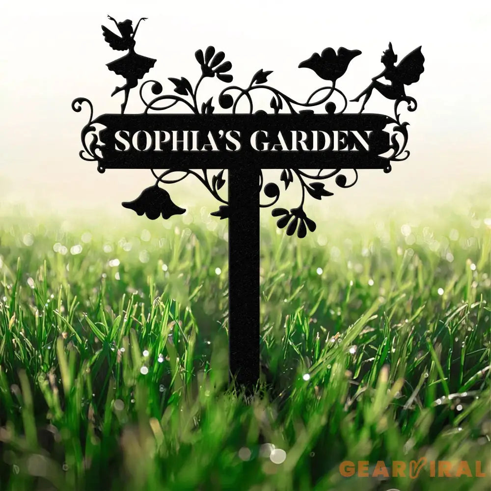 Custom Fairy Metal Garden Sign,Custom Garden Sign,Fairy Garden Stake,Outdoor Garden Yard Decor,Metal Fairy Garden