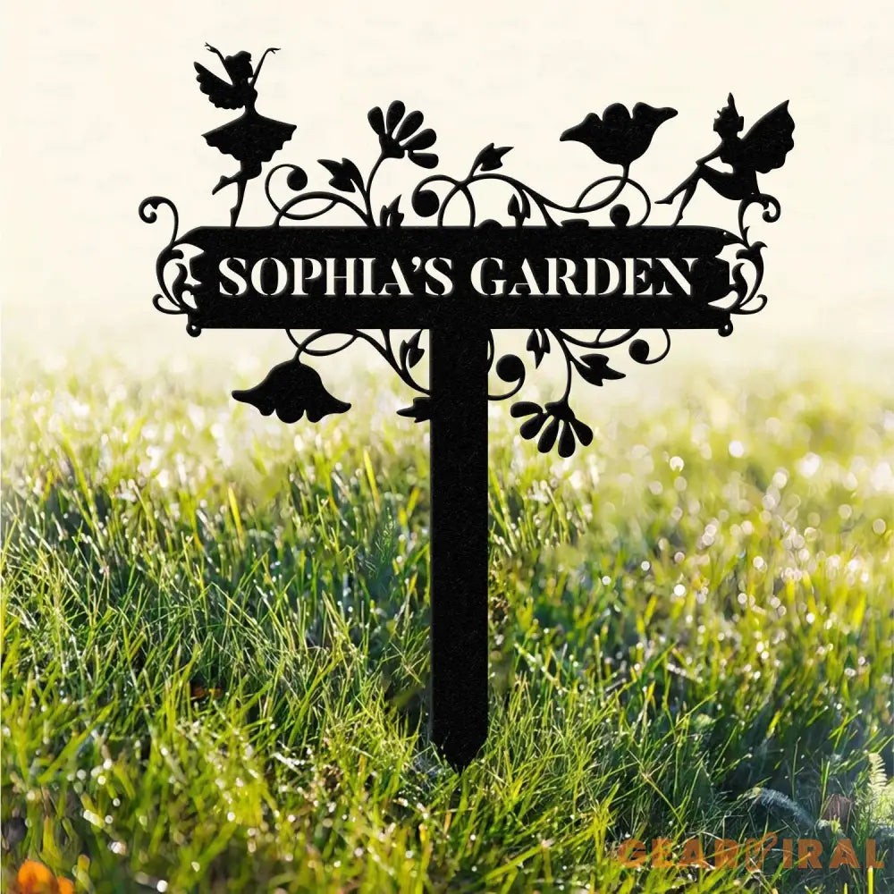 Custom Fairy Metal Garden Sign,Custom Garden Sign,Fairy Garden Stake,Outdoor Garden Yard Decor,Metal Fairy Garden