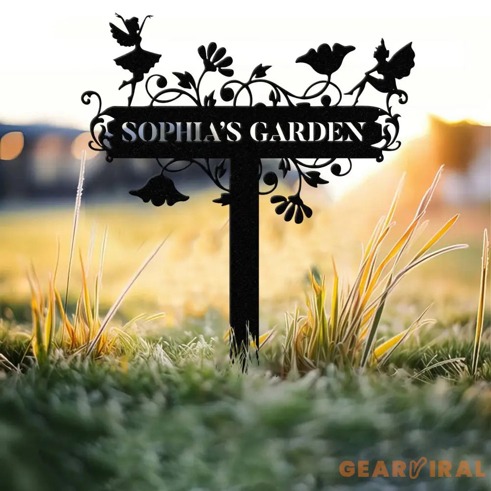 Custom Fairy Metal Garden Sign,Custom Garden Sign,Fairy Garden Stake,Outdoor Garden Yard Decor,Metal Fairy Garden