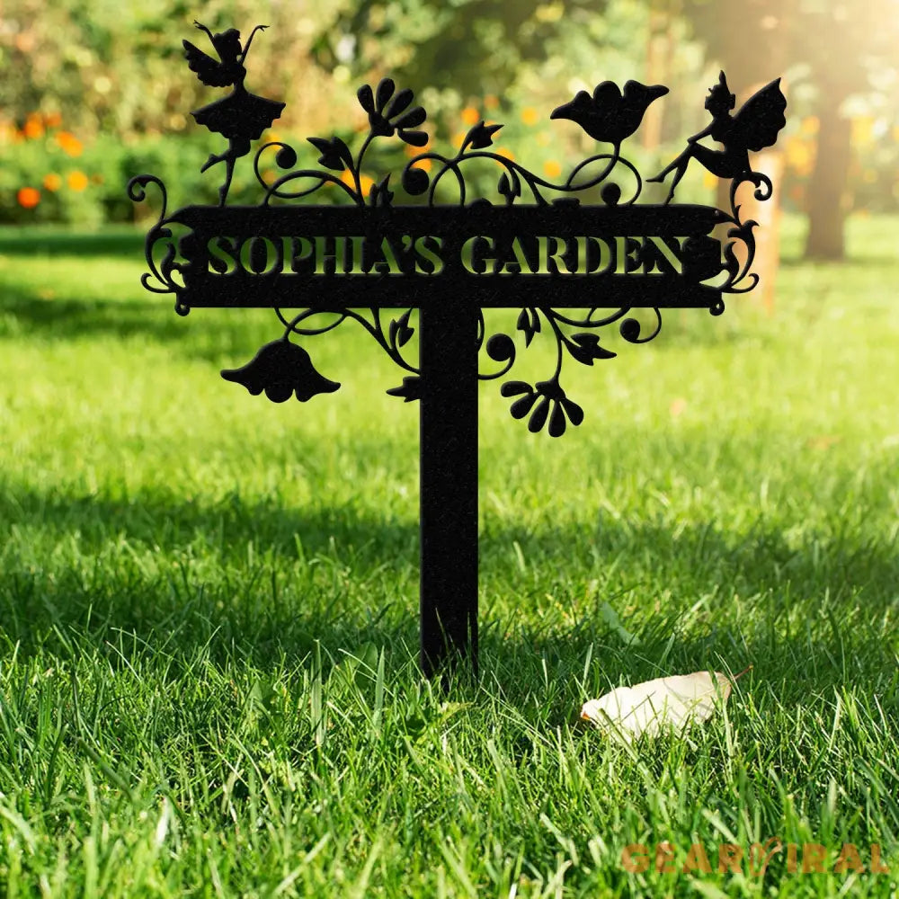 Custom Fairy Metal Garden Sign,Custom Garden Sign,Fairy Garden Stake,Outdoor Garden Yard Decor,Metal Fairy Garden