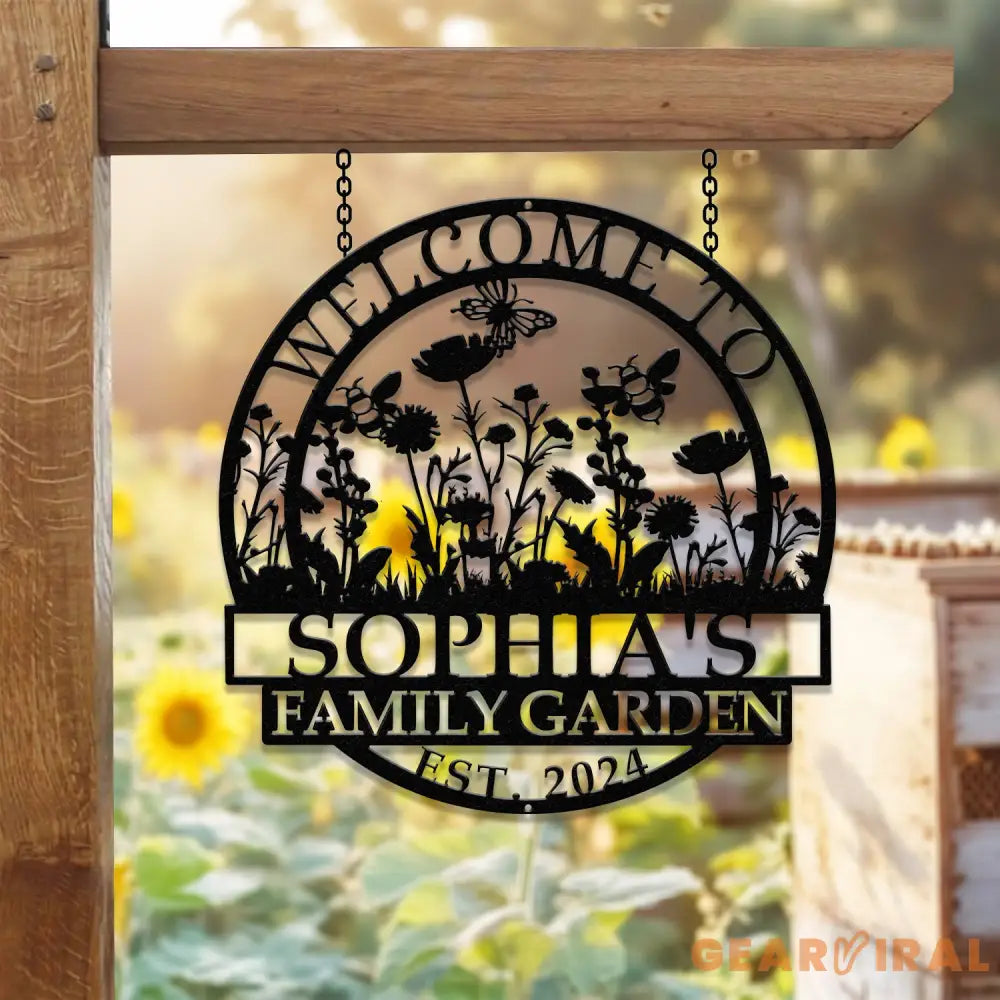 Custom Family Garden Sign Personalized Name Garden Metal Sign Outdoor Garden Decor Signs Welcome Garden Decor Gift for