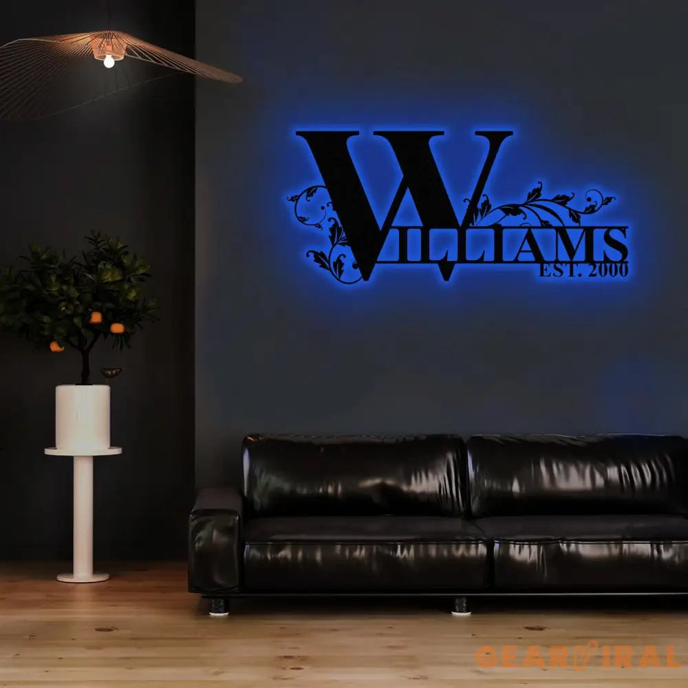 Custom Family Metal Name Sign Personalized Split Letter Last Name Established Sign Outdoor Door Hanger Housewarming