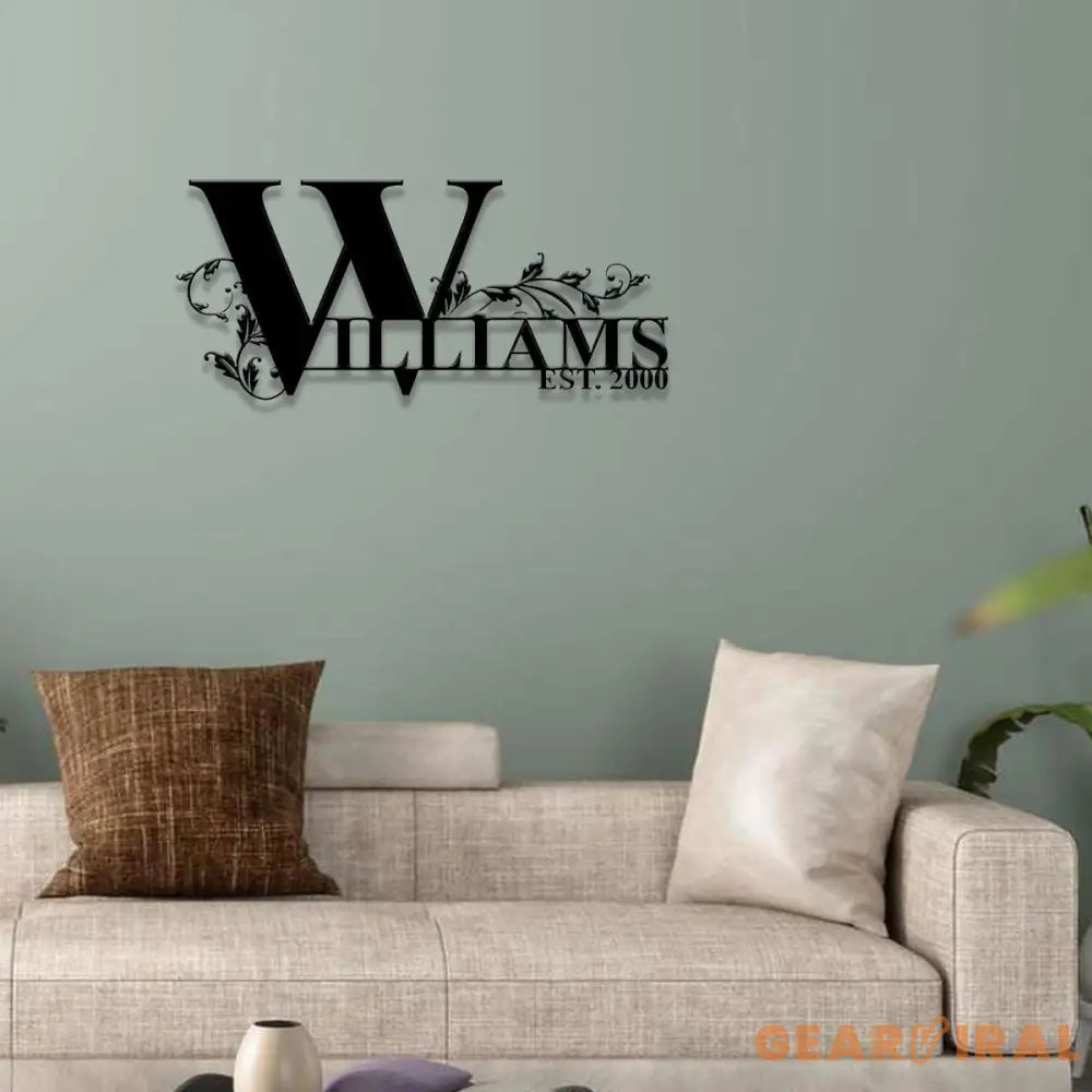 Custom Family Metal Name Sign Personalized Split Letter Last Name Established Sign Outdoor Door Hanger Housewarming