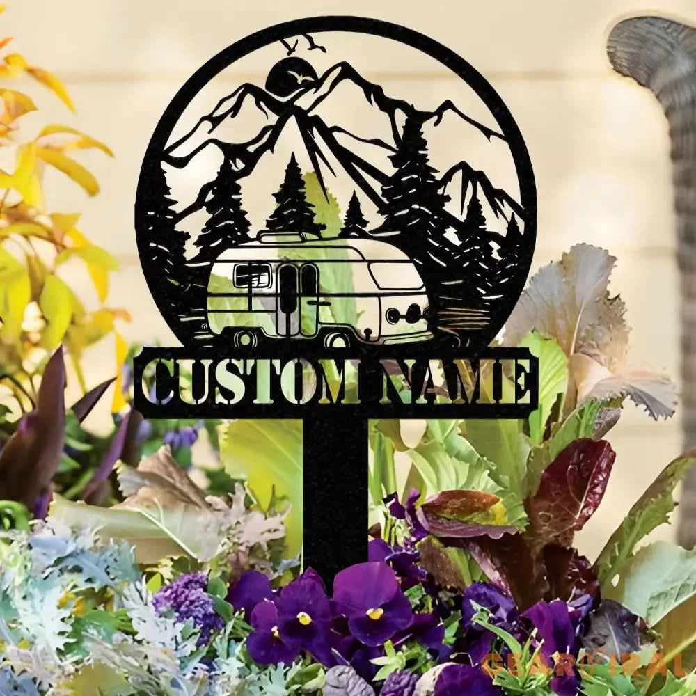 Custom Family Name Campers Metal Yard Sign with Led Lights Camping Car Trailer Stake Campsite Decor RV Decor Camping