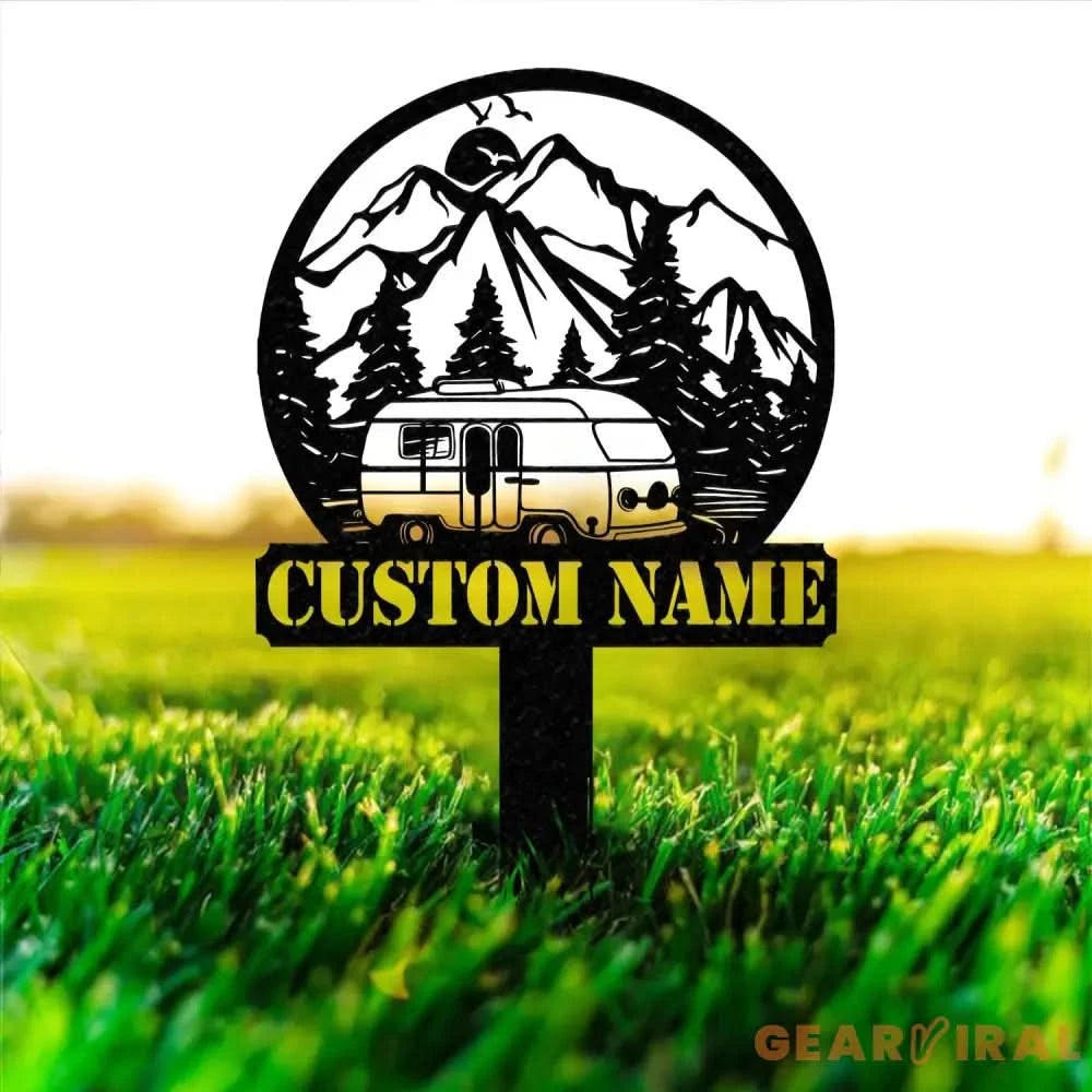 Custom Family Name Campers Metal Yard Sign with Led Lights Camping Car Trailer Stake Campsite Decor RV Decor Camping