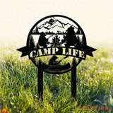 Custom Family Name Campers Metal Yard Sign with Led Lights Camping Car Trailer Stake Campsite Decor RV Decor Camping