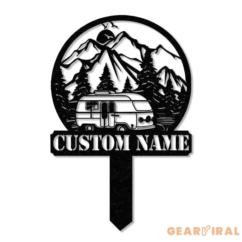 Custom Family Name Campers Metal Yard Sign with Led Lights Camping Car Trailer Stake Campsite Decor RV Decor Camping