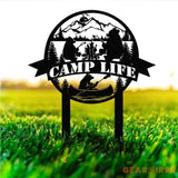 Custom Family Name Campers Metal Yard Sign with Led Lights Camping Car Trailer Stake Campsite Decor RV Decor Camping