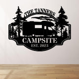 Custom Family Name Campers Metal Yard Sign with Led Lights, Camping Car Trailer Stake, Campsite Decor, RV Decor, Outdoor Decor