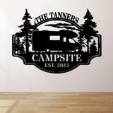 Custom Family Name Campers Metal Yard Sign with Led Lights Camping Car Trailer Stake Campsite Decor RV Decor Outdoor