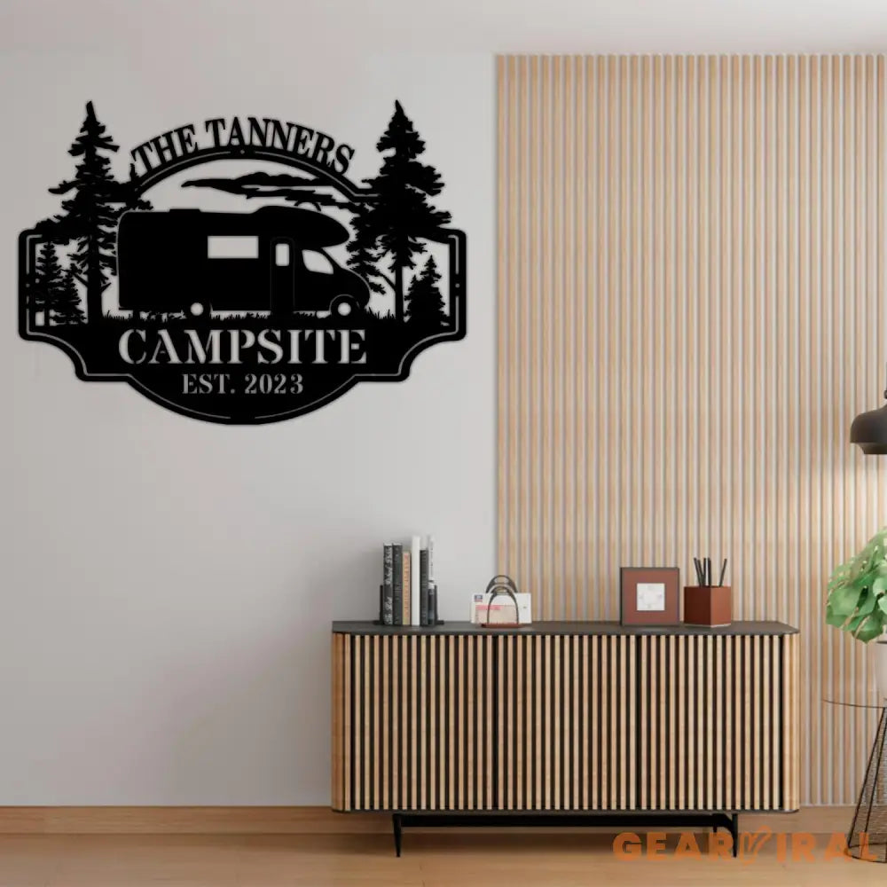 Custom Family Name Campers Metal Yard Sign with Led Lights Camping Car Trailer Stake Campsite Decor RV Decor Outdoor
