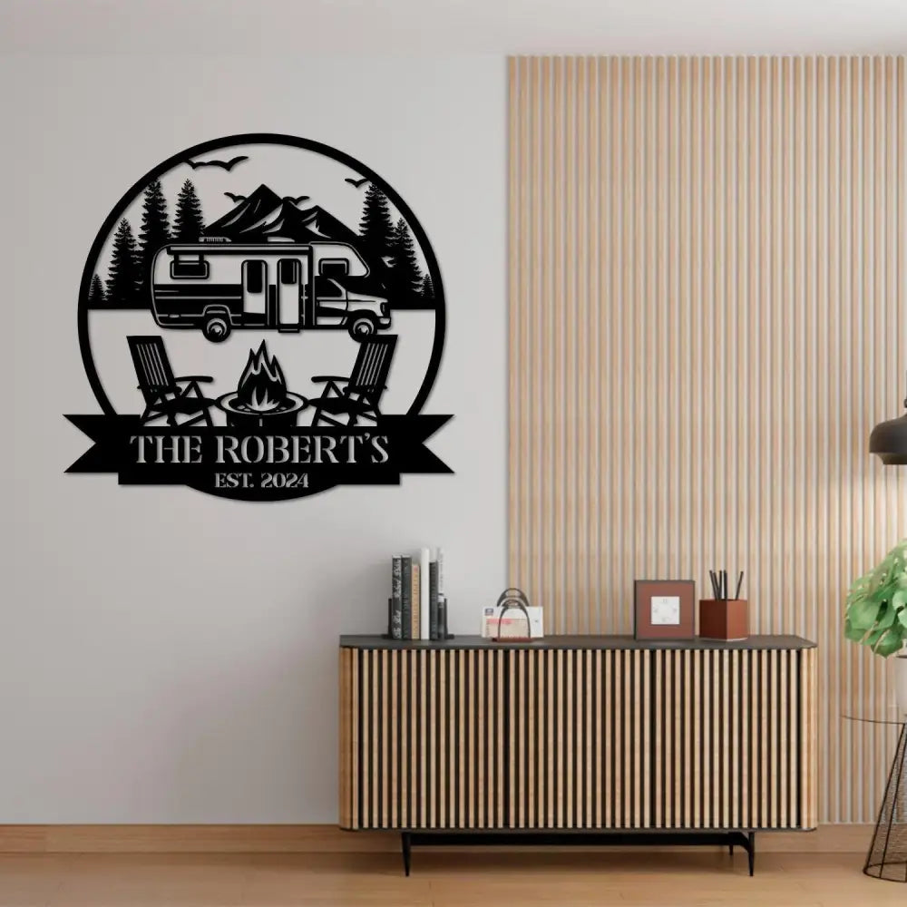 Custom Family Name Campers Metal Yard Sign with Led Lights Camping Car Trailer Stake Campsite Decor RV Decor Outdoor