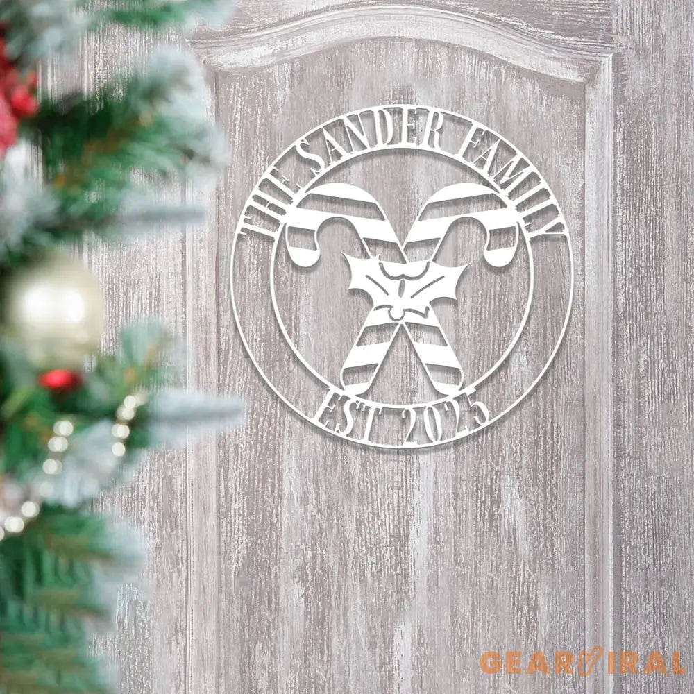 Custom Family Name Candy Cane Christmas Metal Sign Christmas Decor Christmas Decorations Holiday Decor Holiday Wall Art