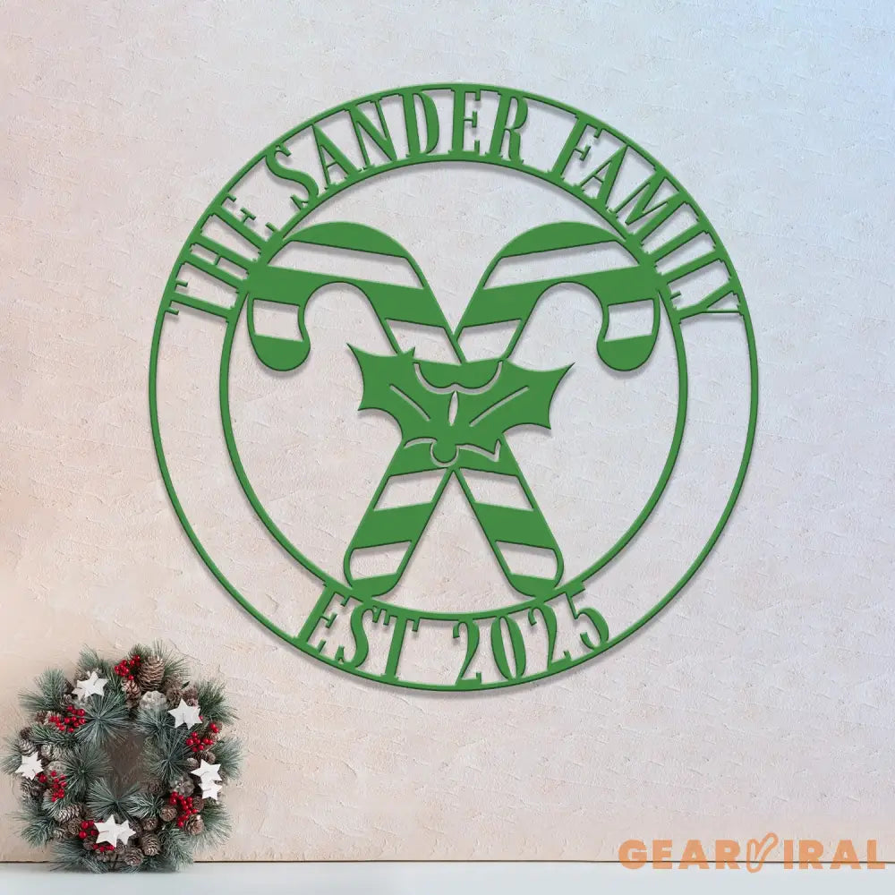 Custom Family Name Candy Cane Christmas Metal Sign Christmas Decor Christmas Decorations Holiday Decor Holiday Wall Art
