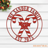 Custom Family Name Candy Cane Christmas Metal Sign Christmas Decor Christmas Decorations Holiday Decor Holiday Wall Art