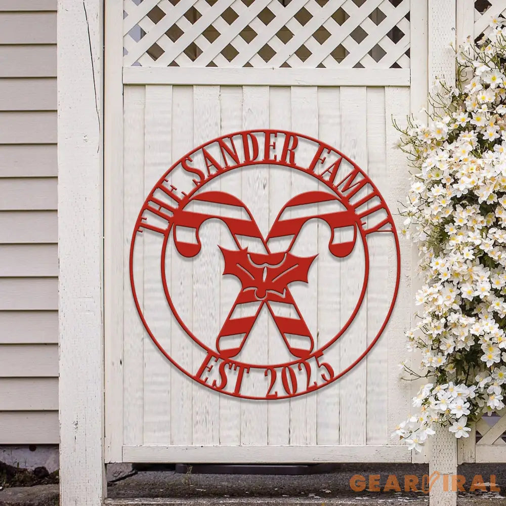 Custom Family Name Candy Cane Christmas Metal Sign Christmas Decor Christmas Decorations Holiday Decor Holiday Wall Art