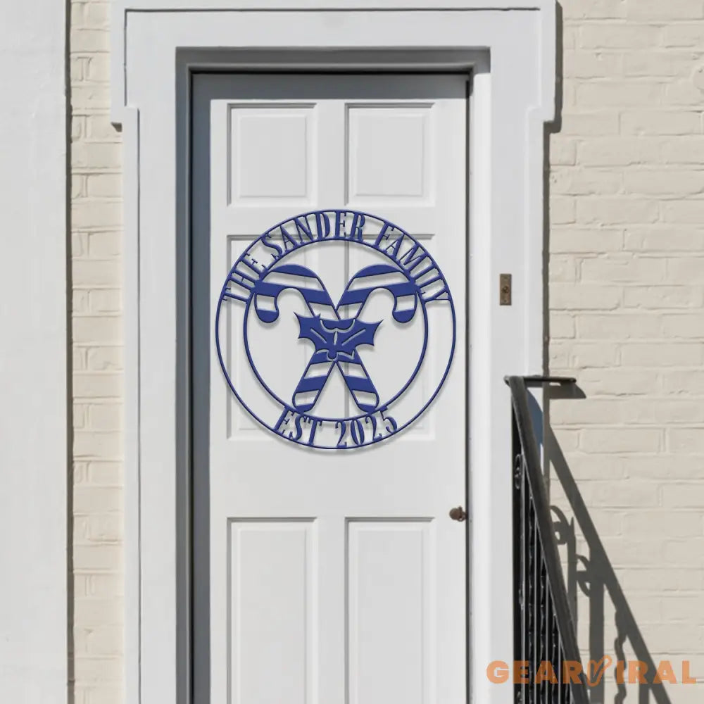 Custom Family Name Candy Cane Christmas Metal Sign Christmas Decor Christmas Decorations Holiday Decor Holiday Wall Art