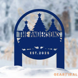 Custom Family Name Christmas Tree Metal Yard Stake Outdoor Christmas Decor Holiday Decor Merry Christmas Sign Outdoor