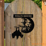 Custom Family Name Halloween Metal LED Sign - Personalized Monogram Wall Art - Last Name Initial Hanging - Personalize