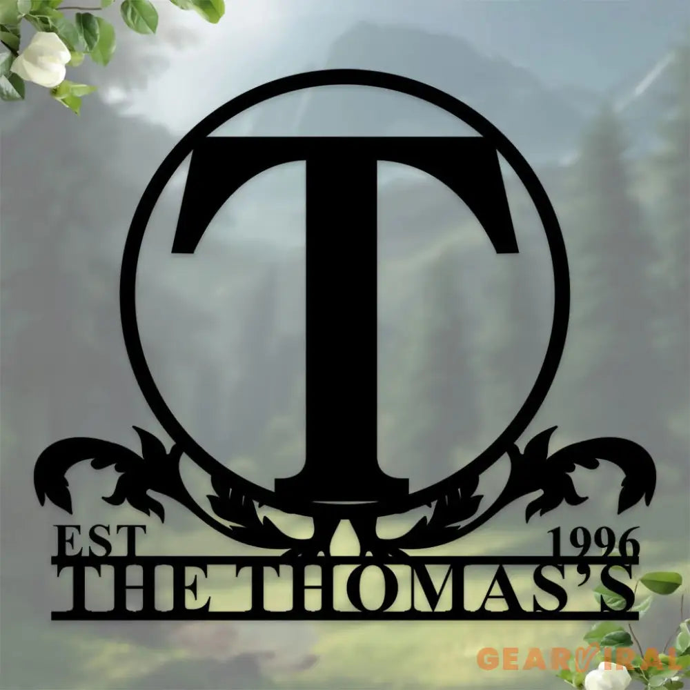 Custom Family Name Monogram Sign Last Name Wall Hanging Initial Metal Decor Family Name Monogram Living Room Decor