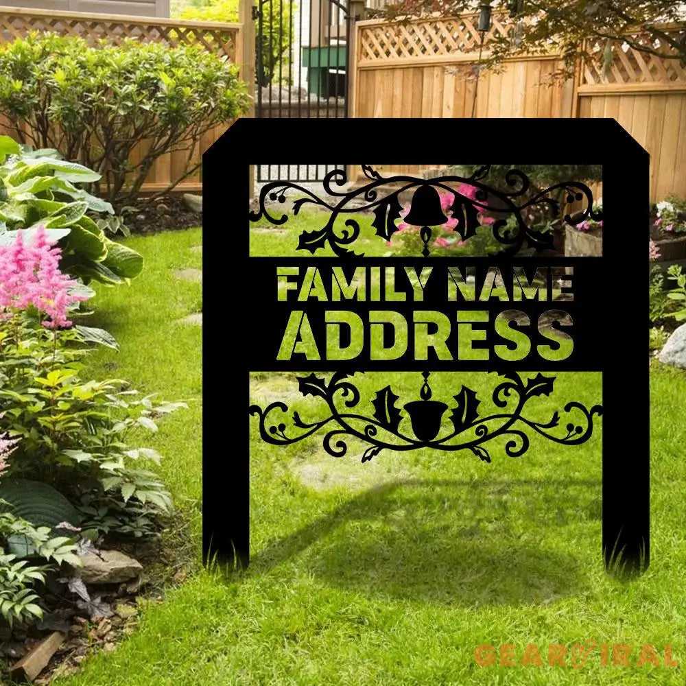 Custom Family Name Pumpkin Garden Metal Stake Personalized Family Name Yard Sign Outdoor Door Garden Decor Garden Art