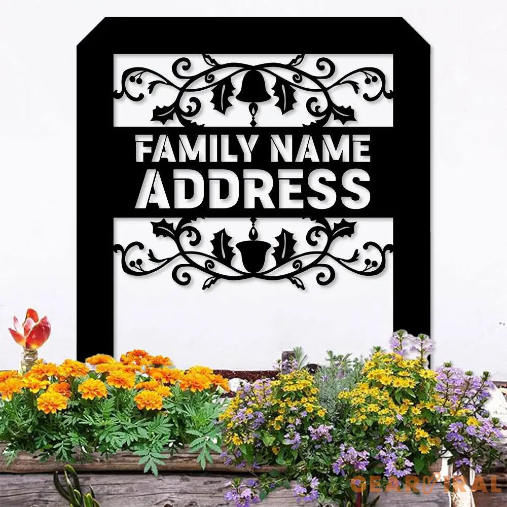 Custom Family Name Pumpkin Garden Metal Stake Personalized Family Name Yard Sign Outdoor Door Garden Decor Garden Art