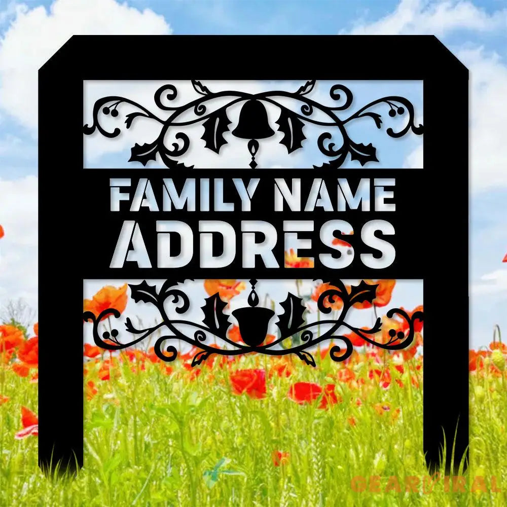 Custom Family Name Pumpkin Garden Metal Stake Personalized Family Name Yard Sign Outdoor Door Garden Decor Garden Art