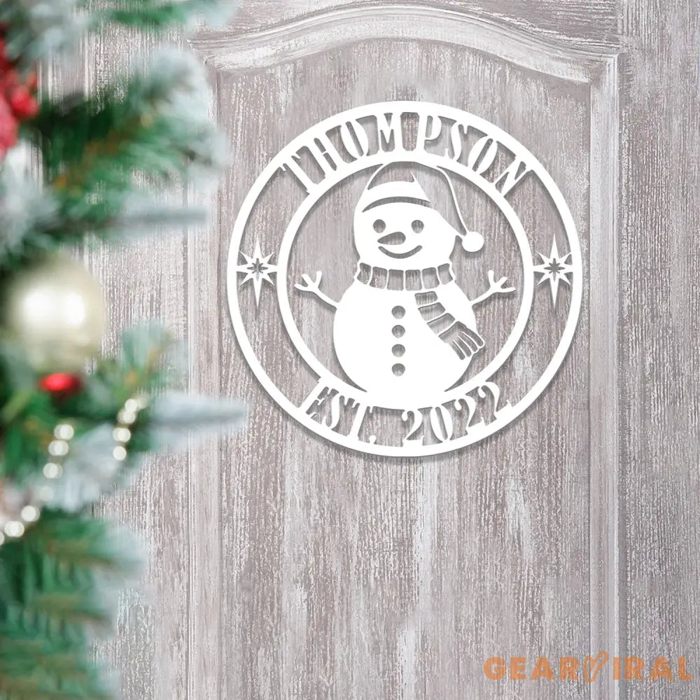 Custom Family Name Snowman Christmas Metal Sign Christmas Decor Christmas Decorations Holiday Decor Holiday Wall Art