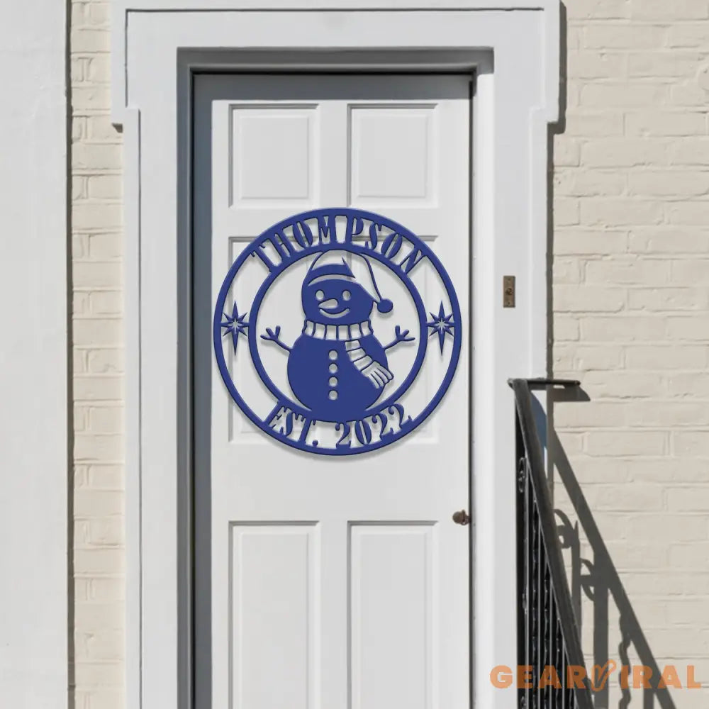 Custom Family Name Snowman Christmas Metal Sign Christmas Decor Christmas Decorations Holiday Decor Holiday Wall Art