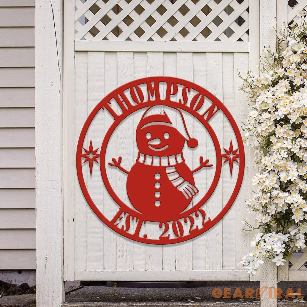 Custom Family Name Snowman Christmas Metal Sign Christmas Decor Christmas Decorations Holiday Decor Holiday Wall Art