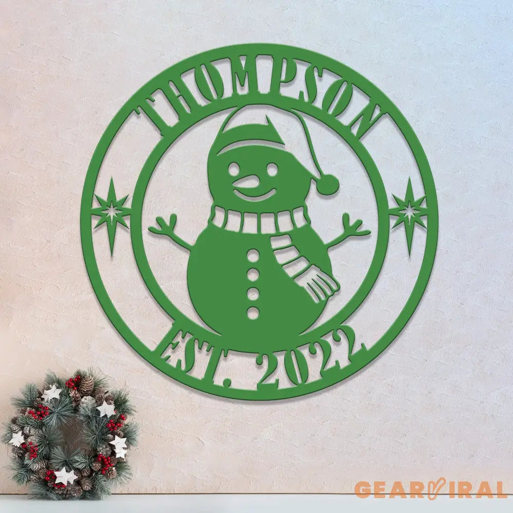 Custom Family Name Snowman Christmas Metal Sign Christmas Decor Christmas Decorations Holiday Decor Holiday Wall Art
