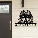 Custom Family Tree of Life Address Sign, Metal Home Sign, House Numbers Sign - Gearviral
