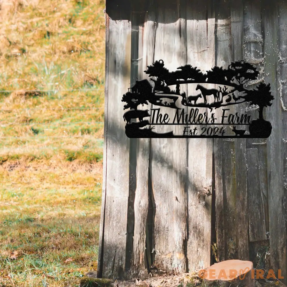 Custom Farm Metal Sign - Personalized Rustic Farmhouse Sign with Animals Family Name Sign Established Date Outdoor