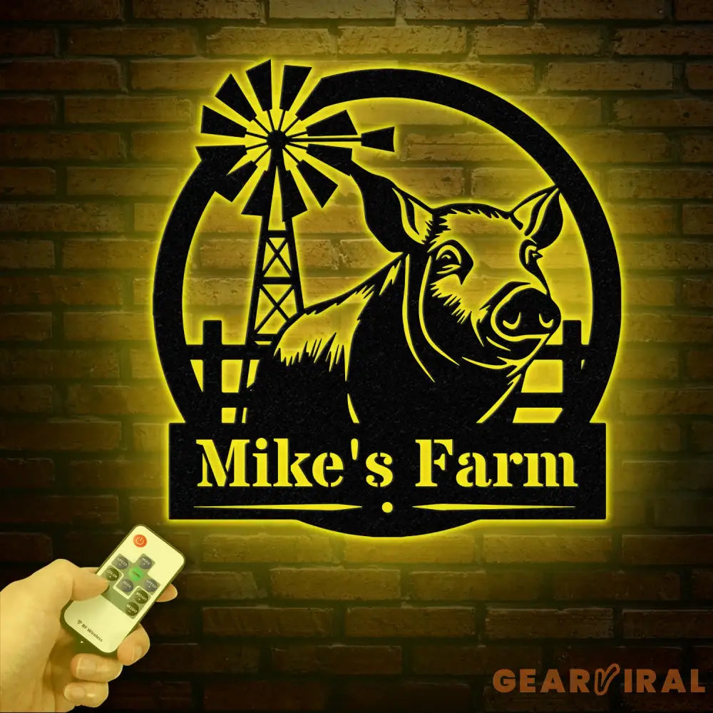 Custom Farm Name Metal Sign Personalized Pig Farm Wall Art Rustic Farmhouse Decor Windmill Farm Sign Outdoor Farm Name