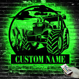 Custom Farm Sign Tractor Driver Metal Wall Art LED Light Personalized Farm Tractor Name Sign Home Decor Truck Decor Birthday Gift for farmer | GearViral