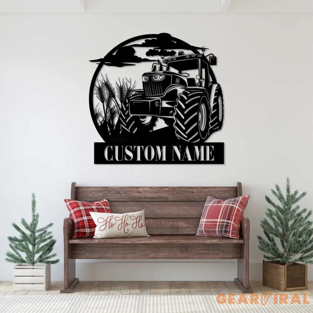 Custom Farm Sign Tractor Driver Metal Wall Art LED Light Personalized Farm Tractor Name Sign Home Decor Truck Decor