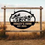 Custom Farmhouse Metal Hanging Sign Personalized Farm Metal Sign Animal Farm Sign Ranch Sign Barn Sign Farm Gate Sign