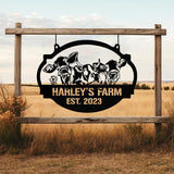 Custom Farmhouse Metal Hanging Sign, Personalized Farm Metal Sign, Animal Farm Sign, Ranch Sign, Barn Sign, Farm Gate Sign, Farm Name Sign