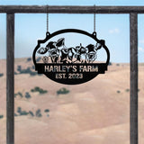 Custom Farmhouse Metal Hanging Sign, Personalized Farm Metal Sign, Animal Farm Sign, Ranch Sign, Barn Sign, Farm Gate Sign, Farm Name Sign