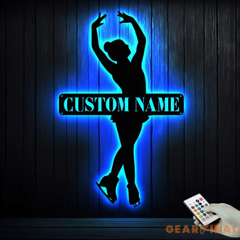 Custom Figure Skating Sign - Metal Wall With LED Light - Skater Gift - Gift For Her | GearViral