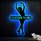 Custom Figure Skating Sign - Metal Wall With LED Light - Skater Gift - Gift For Her | GearViral