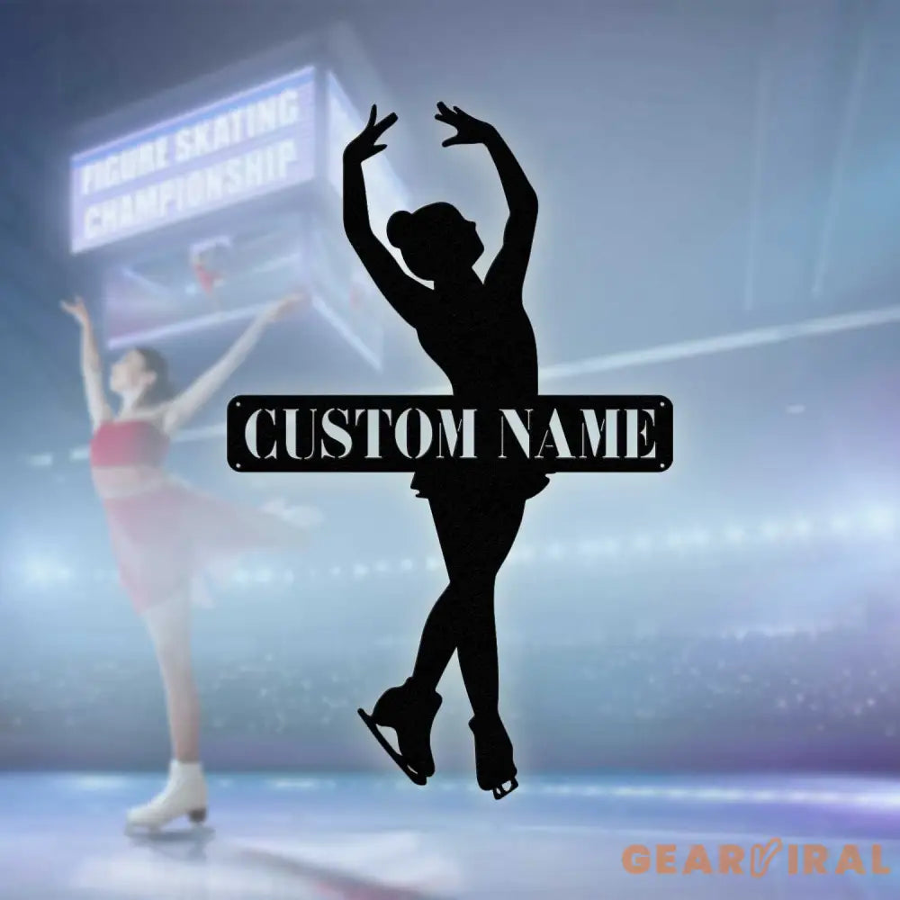 Custom Figure Skating Sign - Metal Wall With LED Light - Skater Gift - Gift For Her | GearViral